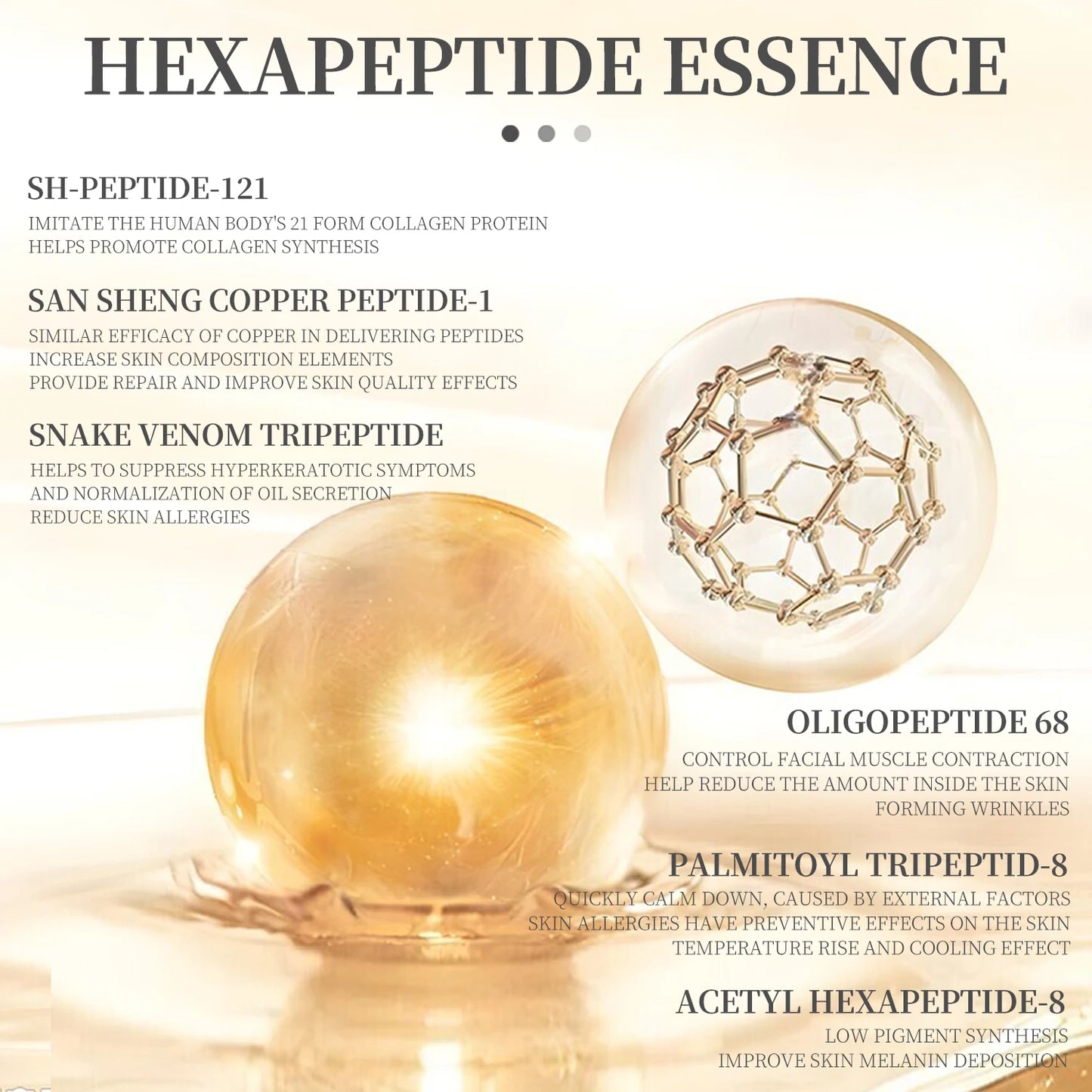 6 Peptide Essence Facial Refreshing Skin Care